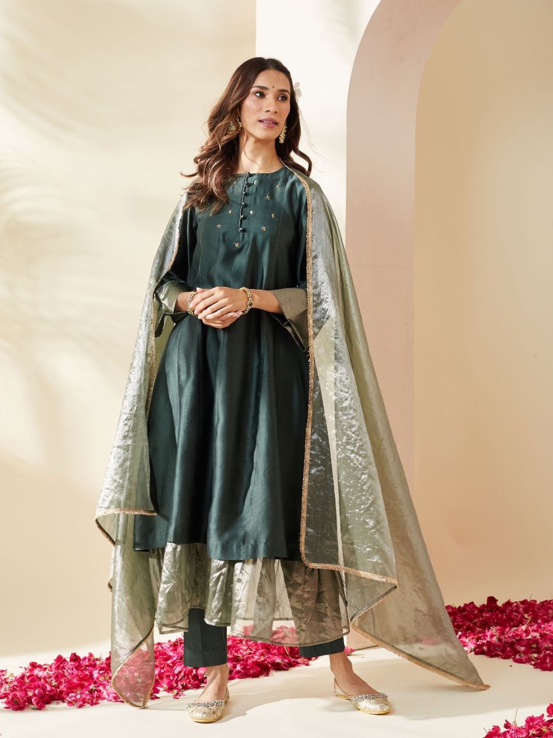 Green Tissue Dupatta