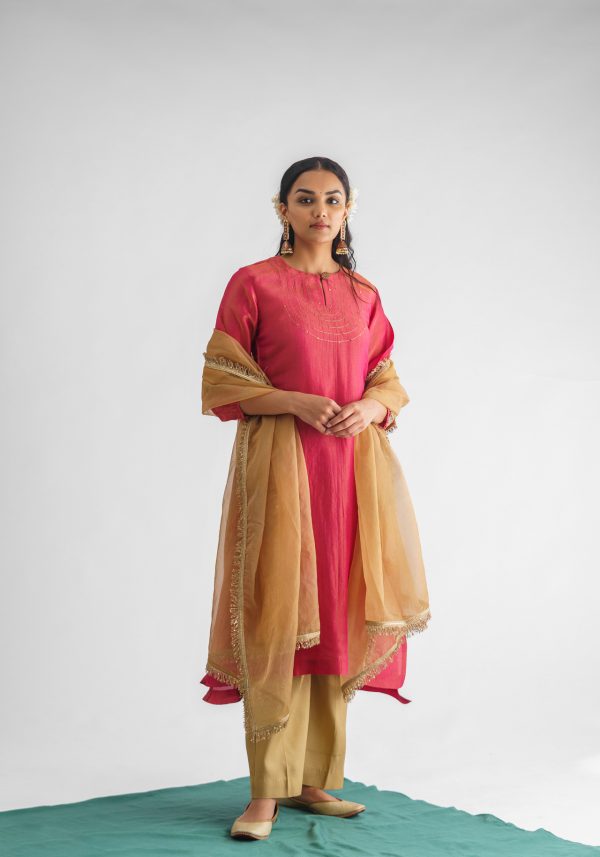 Gulab Kurta with Pant and Dupatta (Set of 3)