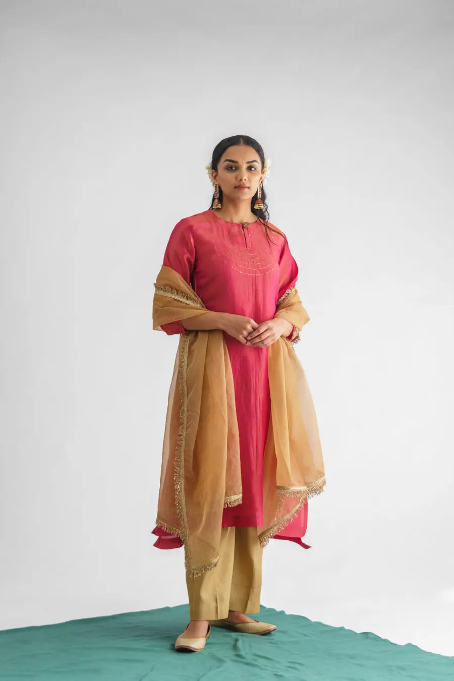 Gulab Kurta with Pant and Dupatta (Set of 3)