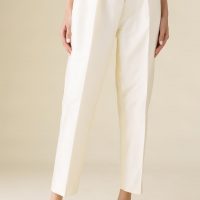 Off White Cotton Silk Pant