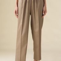 Brown Cotton Silk Pant