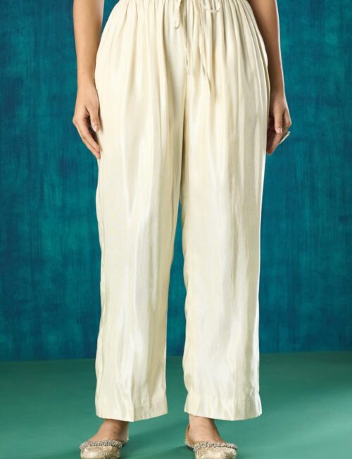 Off White Gajji Silk Pant