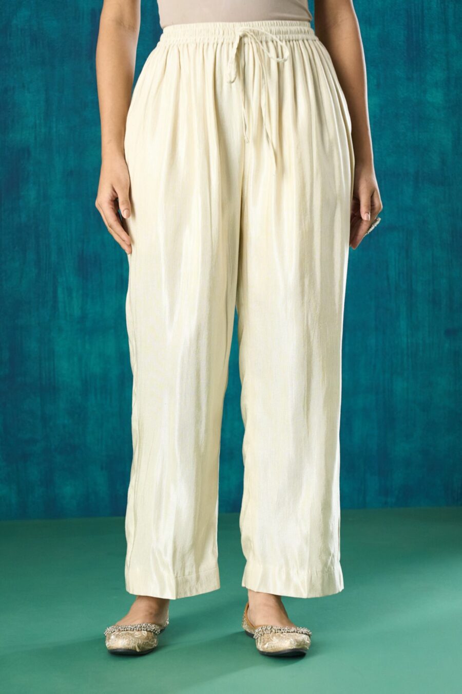 Off White Gajji Silk Pant