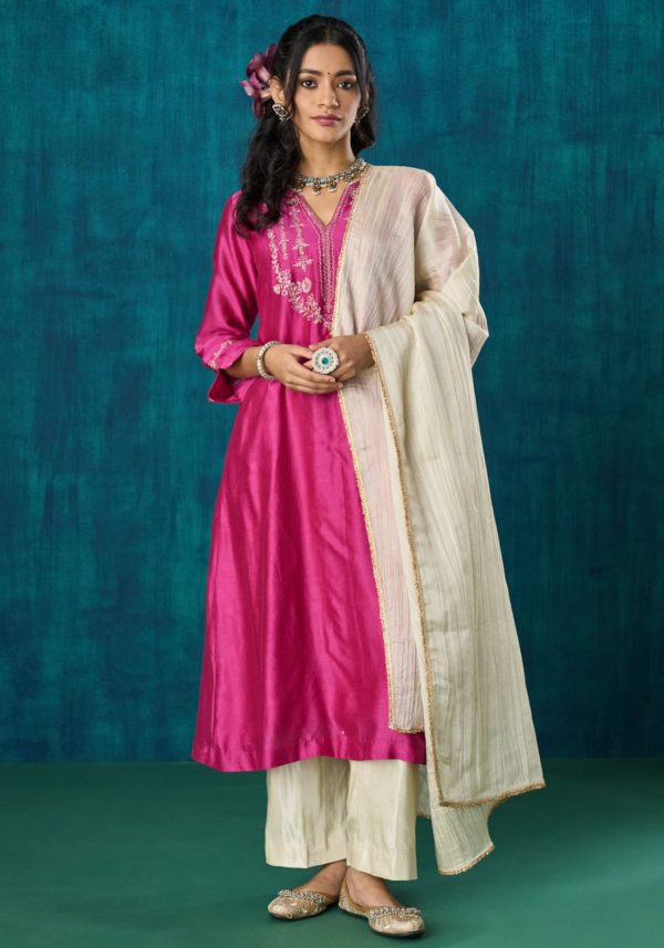 Charvi Kurta With Pants And Dupatta(Set of 3)