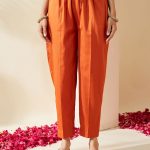 Orange Pants With Elasticated Waist