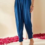 Dark Blue Pants With Elasticated Waist