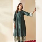Royal Green Hand Embellished Chanderi Nazneen Kurta