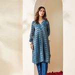 Blue Zari Stripe Embellished Pranita Coord Set