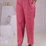 Pink Cotton Silk Elasticated Waist Pant