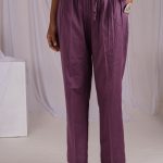 Mauve Cotton Silk Elasticated Waist Pant